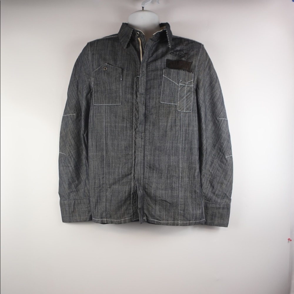 Men’s collar front zipper vintage top